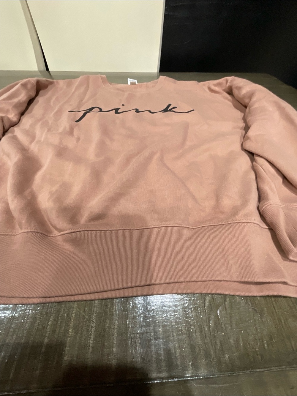 PINK Victoria's Secret Rose Crewneck Sweatshirt with Script Logo